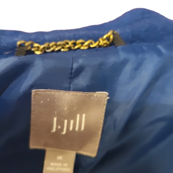J Jill Wool Pea Coat Blue Lined and Button up size medium - Picture 5 of 8